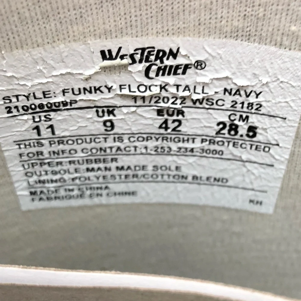 Western Chief Funky Flock Tall Rain Boots Size 11 - Picture 8 of 16